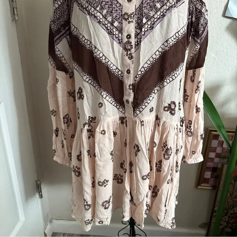 Free People From Your Heart Babydoll Mini Dress XS